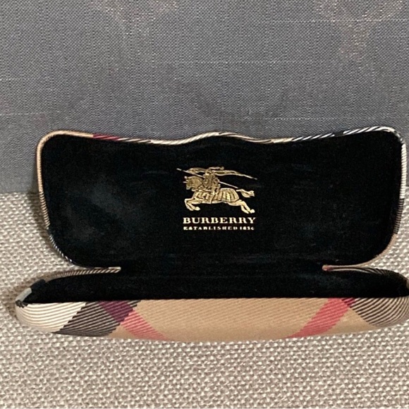Burberry Tan and Black Plaid Eyeglass Case